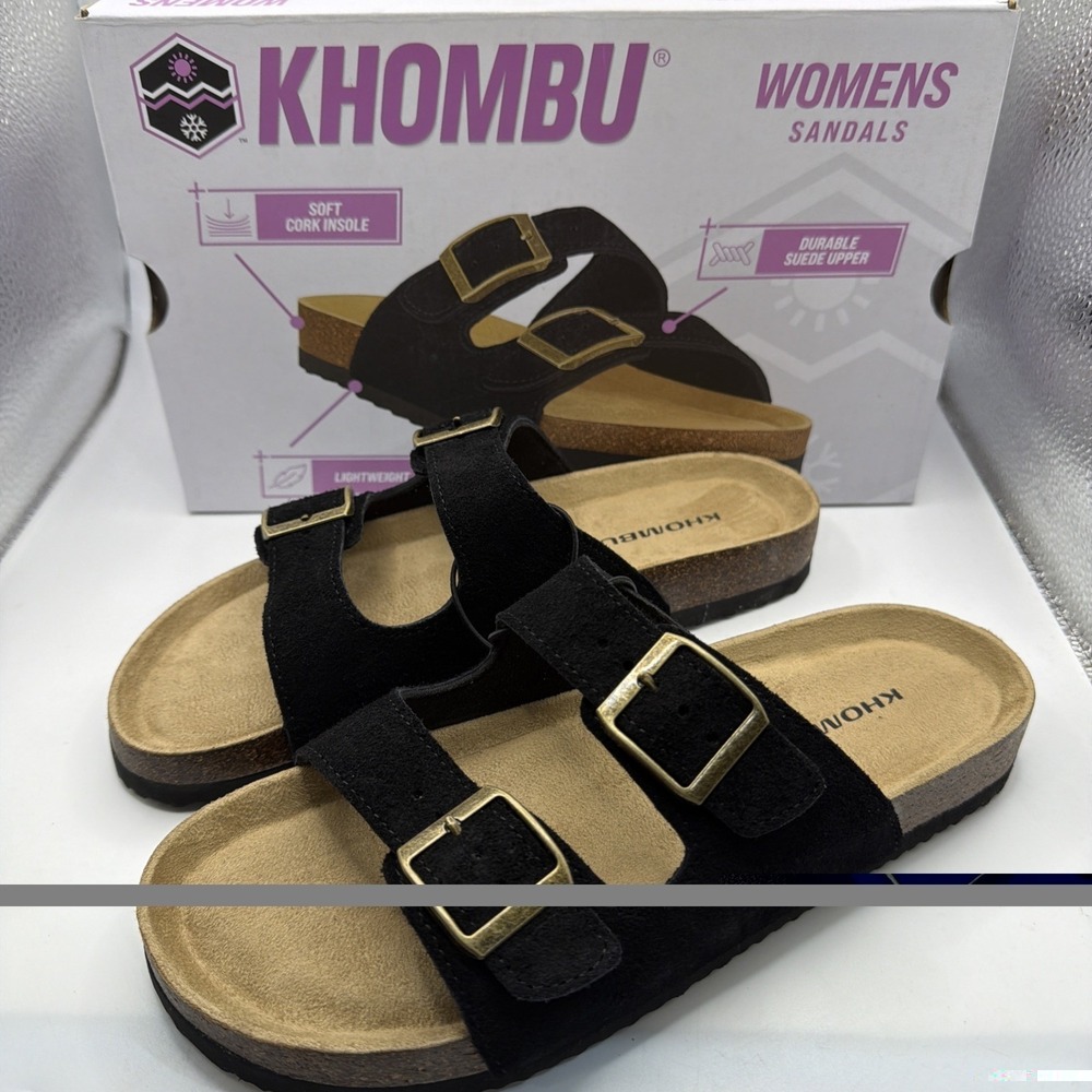 KHOMBU Ashville Slide Sandals Women's Size 10 Black. New